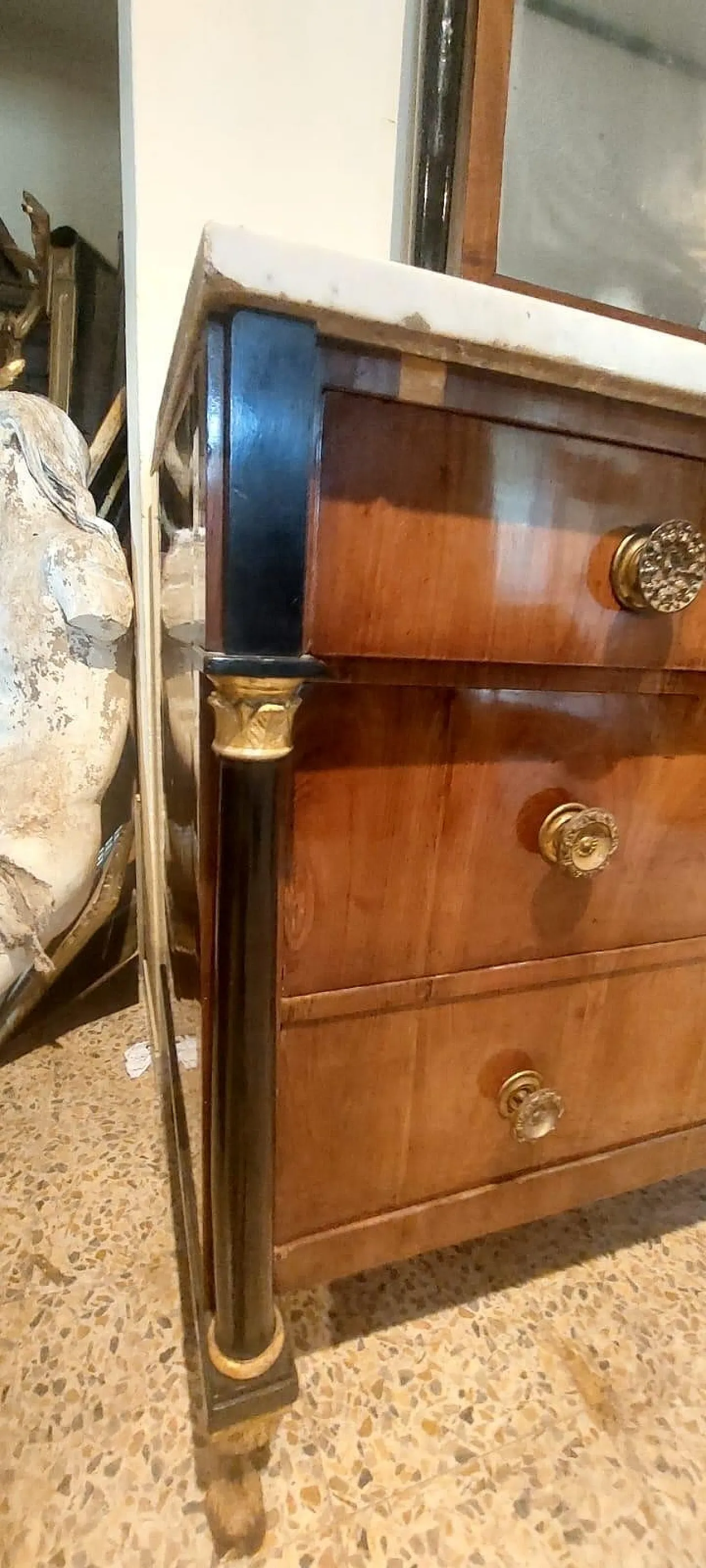 Cassettone Impero con specchiera, primi '800 13