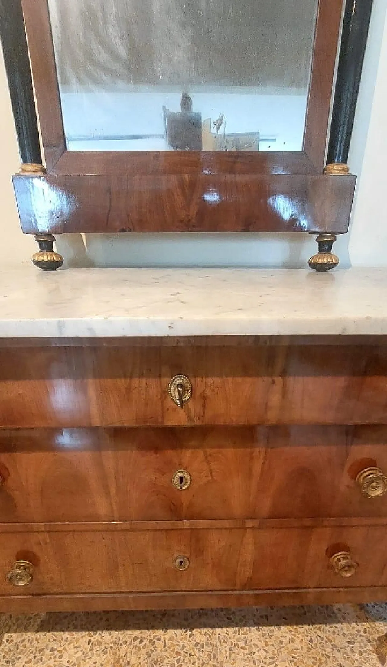 Cassettone Impero con specchiera, primi '800 14