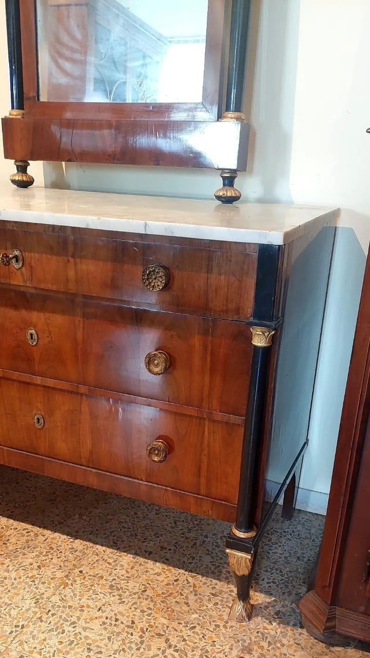 Cassettone Impero con specchiera, primi '800 18