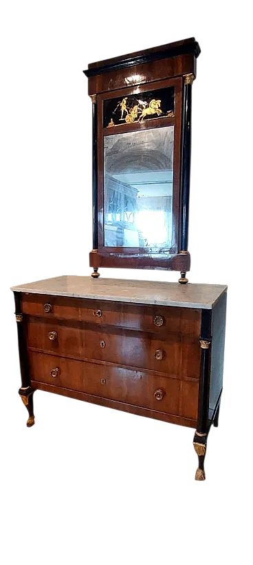 Empire drawer with mirror, early 19th century