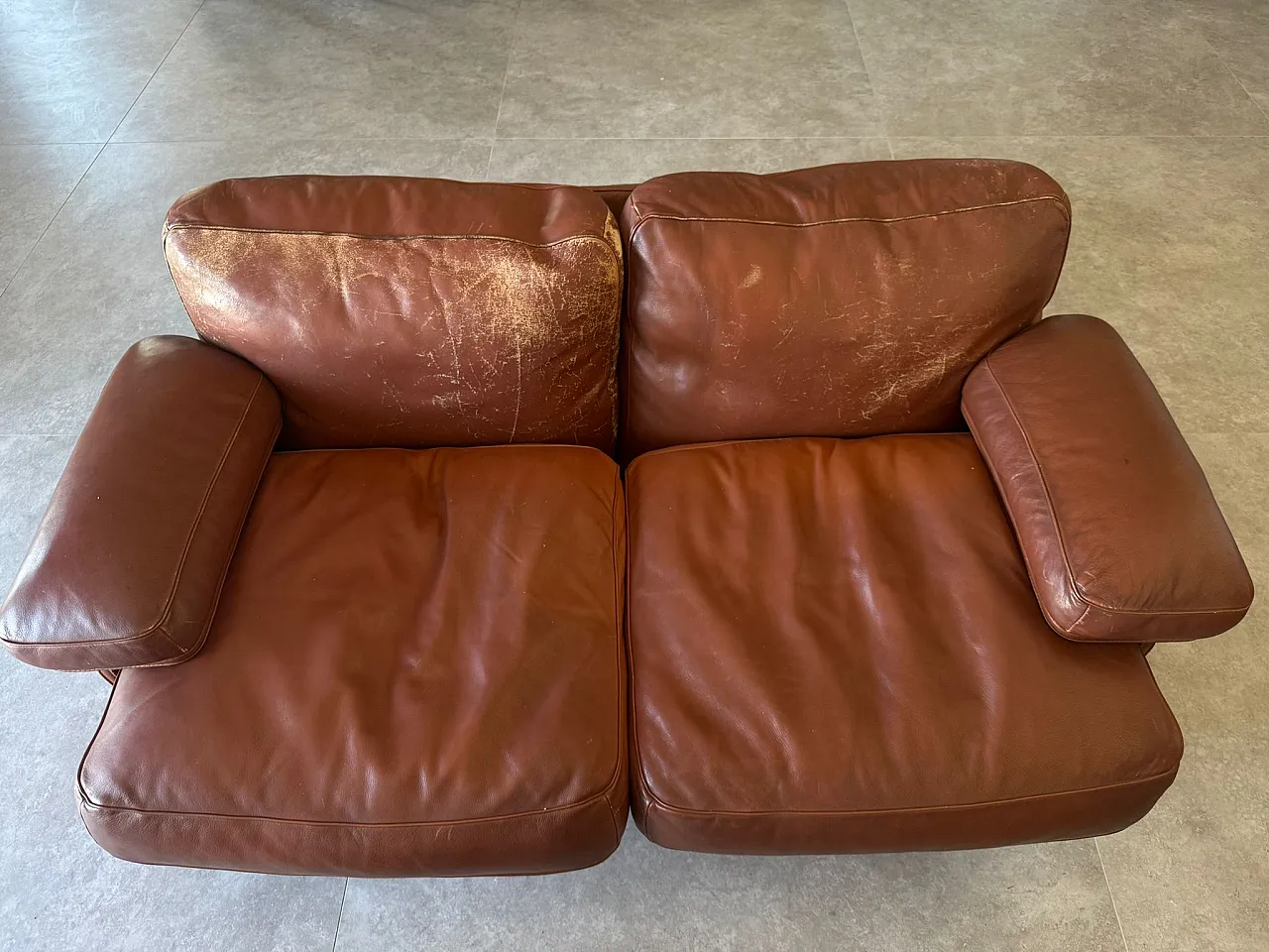 Divani in pelle di Poltrona Frau due e tre posti, anni '90 10
