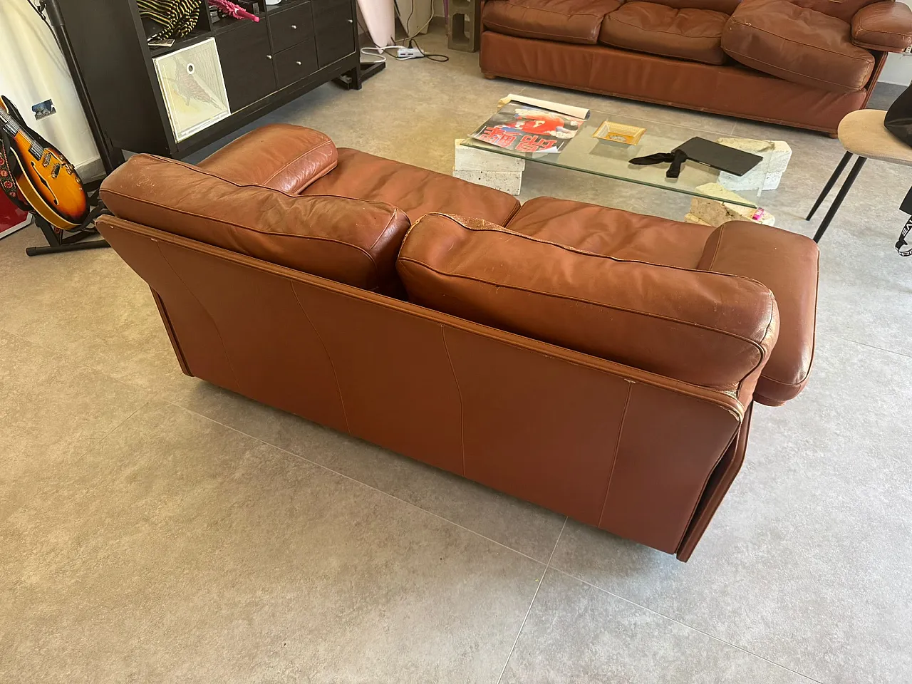 Divani in pelle di Poltrona Frau due e tre posti, anni '90 11