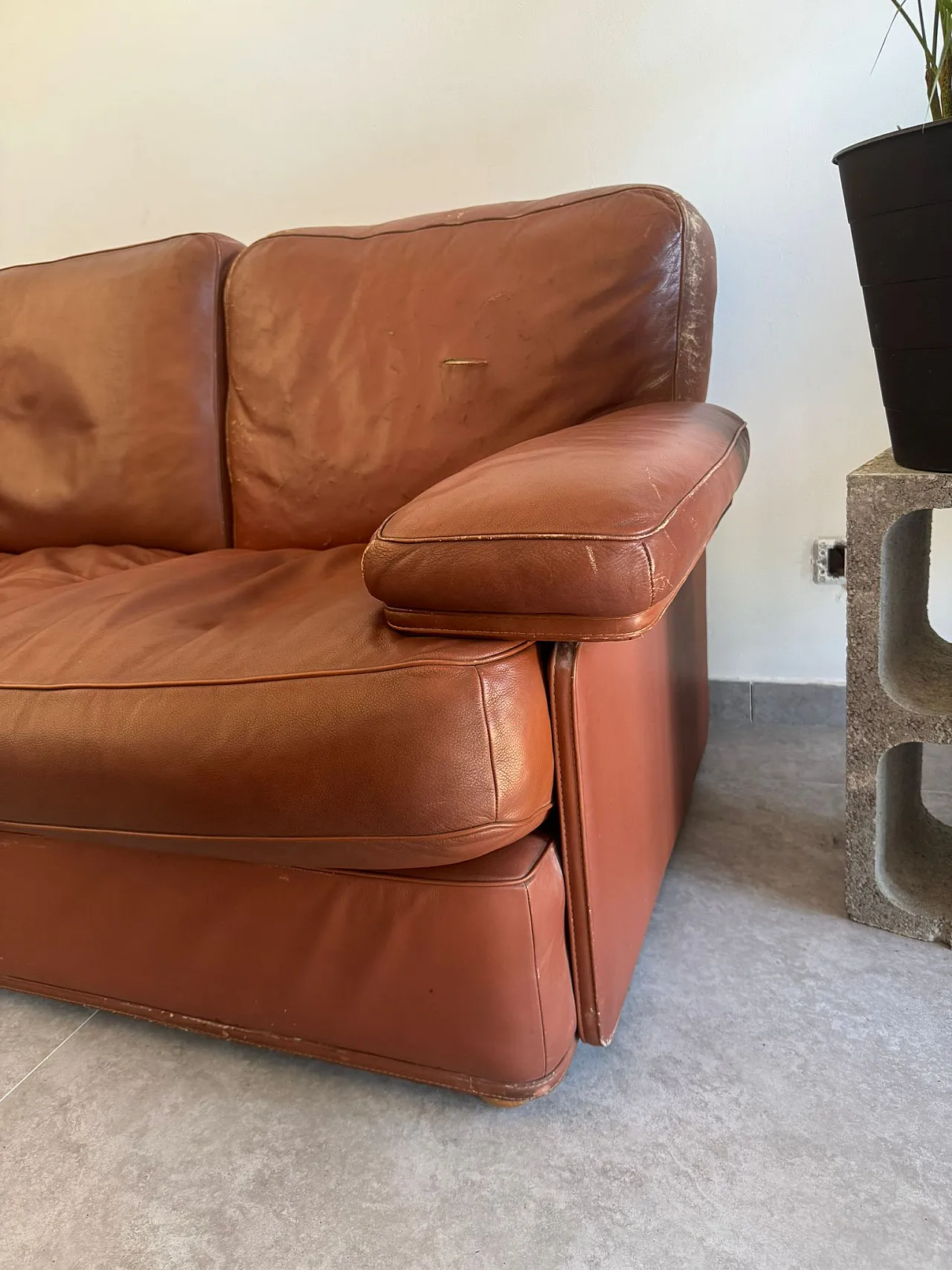 Divani in pelle di Poltrona Frau due e tre posti, anni '90 12