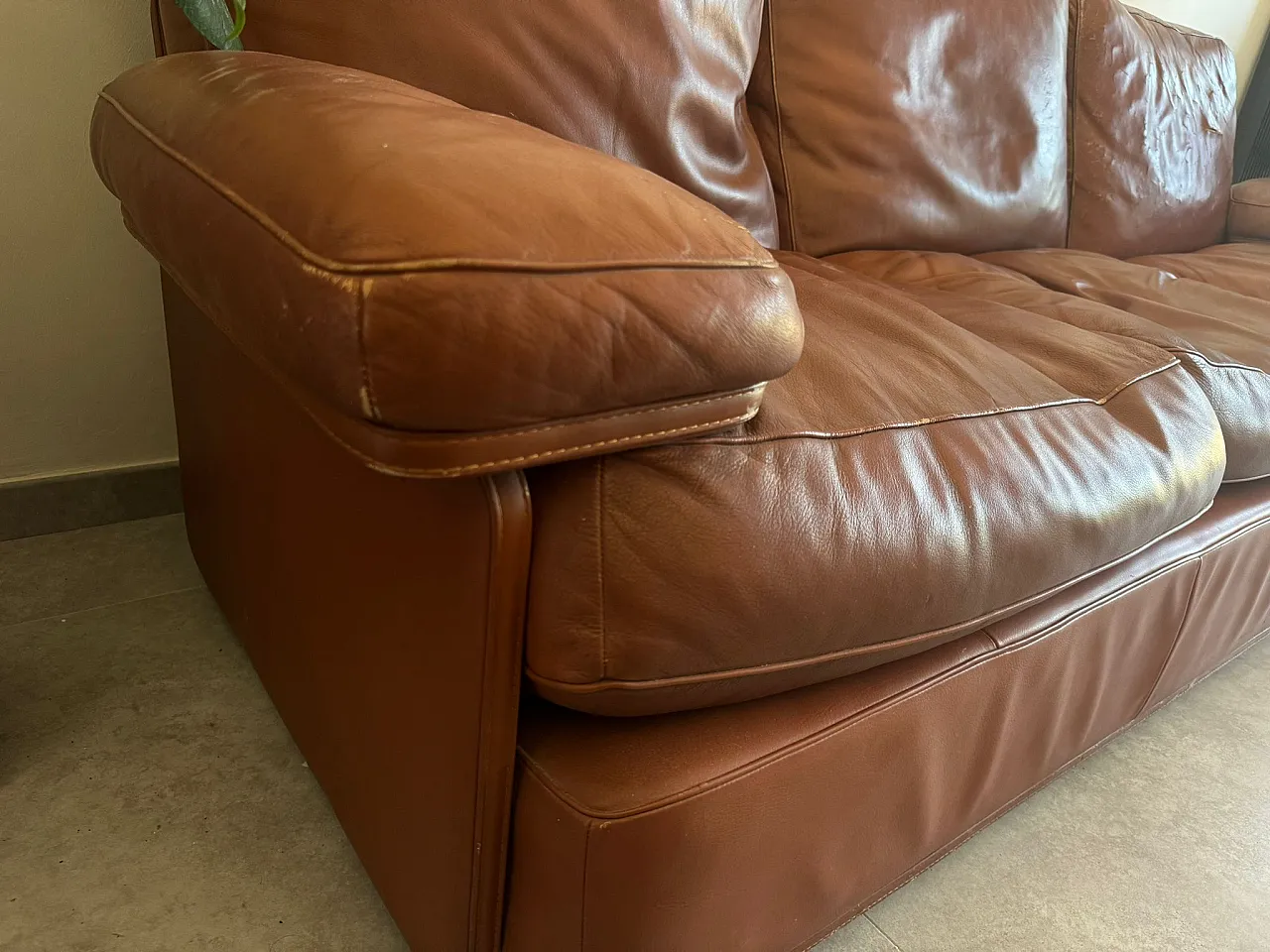 Divani in pelle di Poltrona Frau due e tre posti, anni '90 13