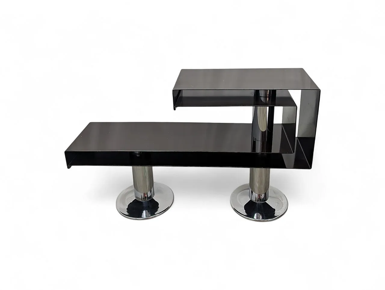 Consolle da ingresso in metallo cromato e verniciato anni 70 3