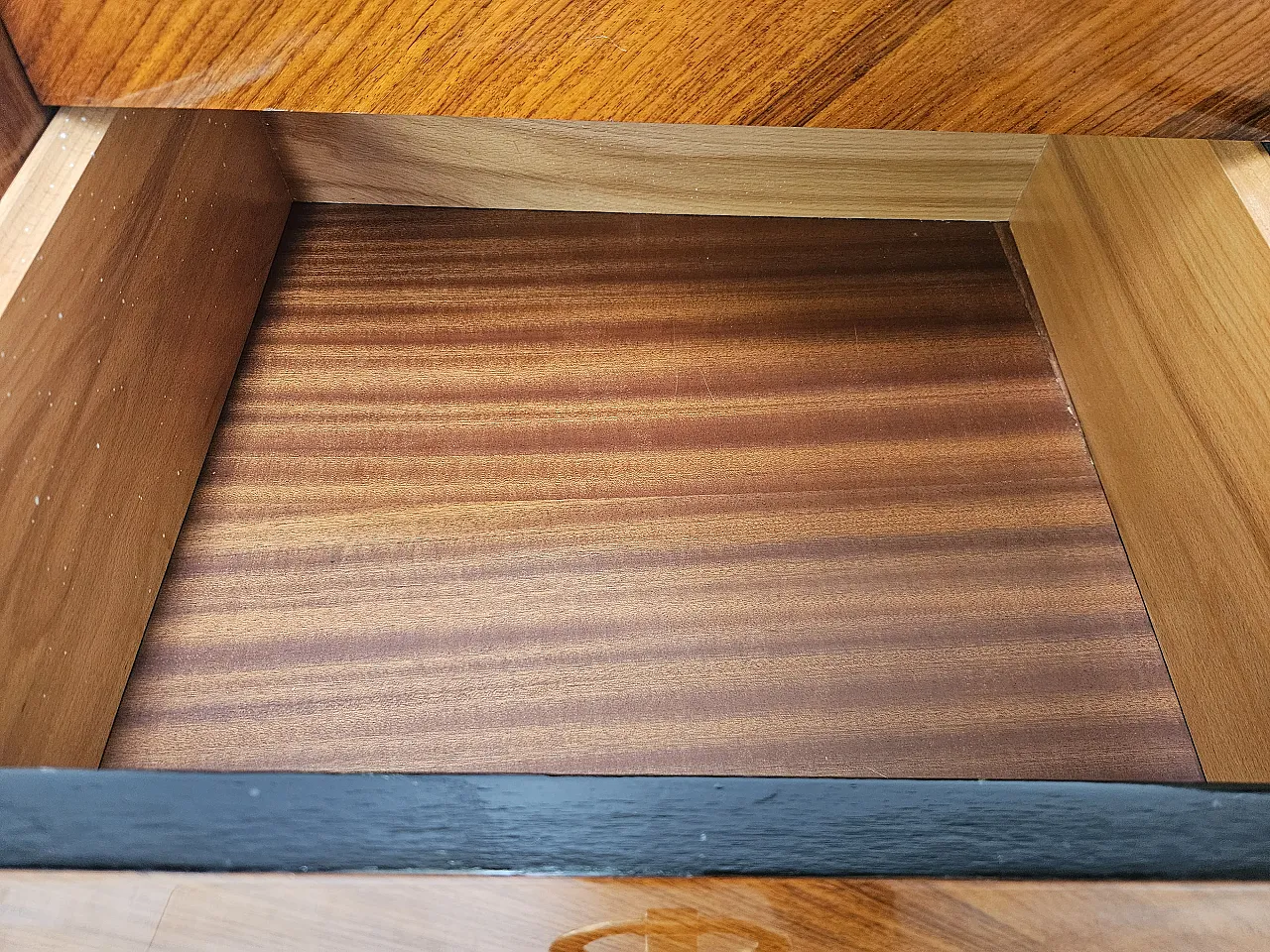 Mid Century drawer in mahogany and mirror, 1950s 15