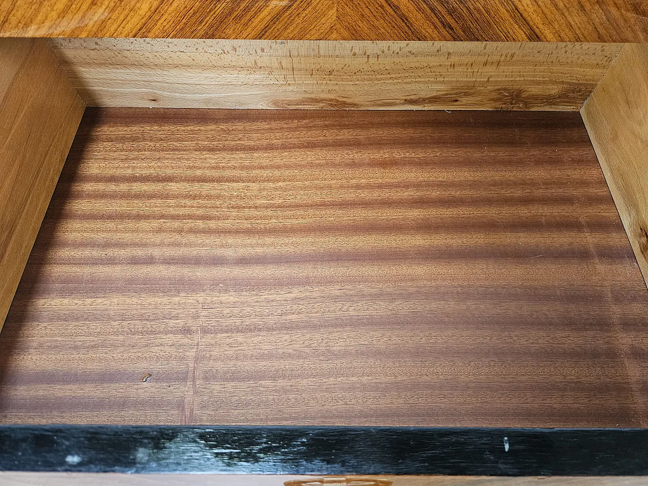 Mid Century drawer in mahogany and mirror, 1950s 19