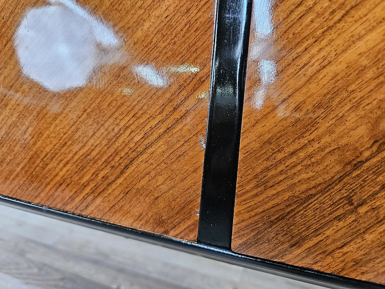 Mid Century drawer in mahogany and mirror, 1950s 24