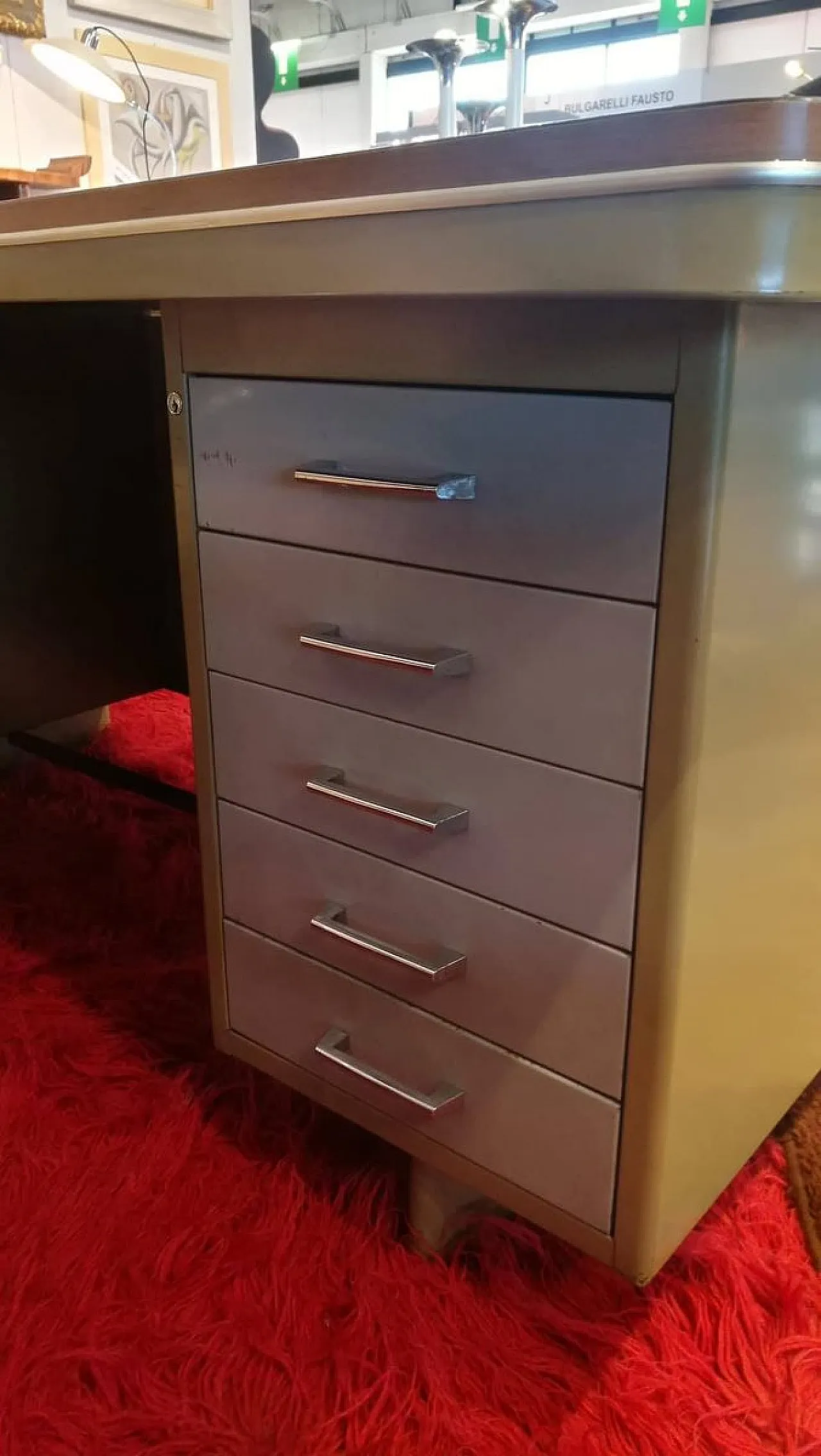 Scrivania metallo laccato di ANONIMA CASTELLI, Bologna Italy anni '50 7