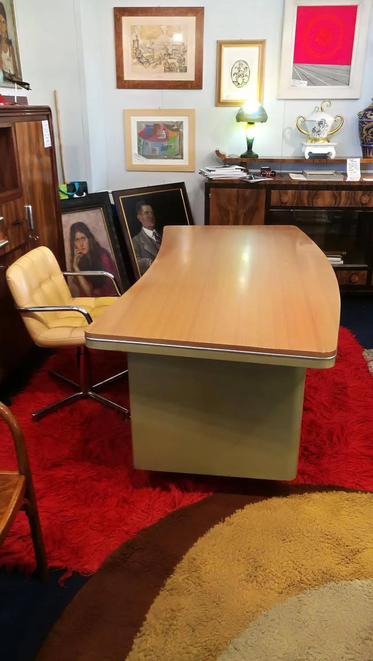 Scrivania metallo laccato di ANONIMA CASTELLI, Bologna Italy anni '50 8