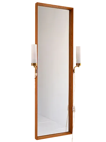 1950s vintage mirror with integrated applique