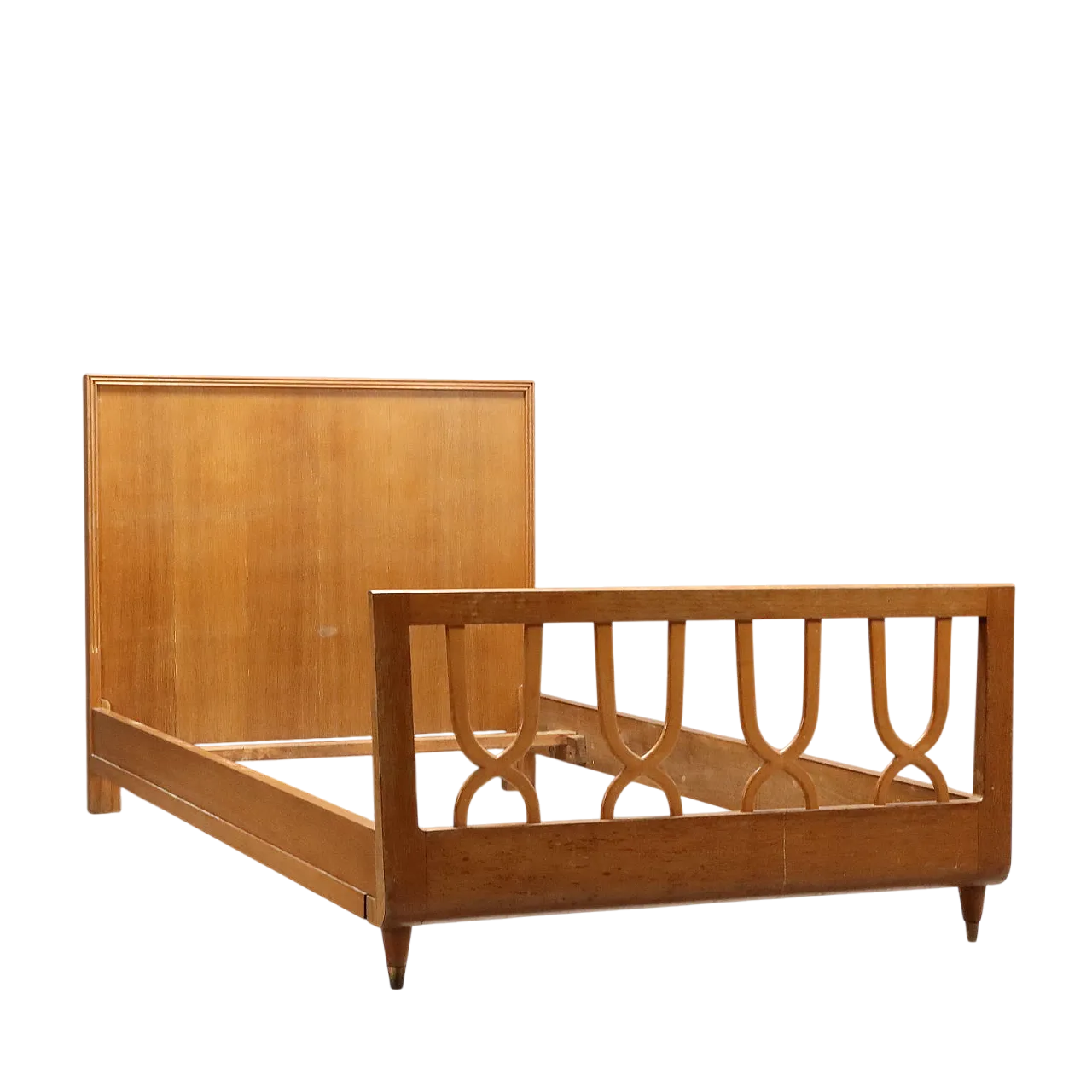 Letto singolo in impiallacciatura di faggio, anni '50 9
