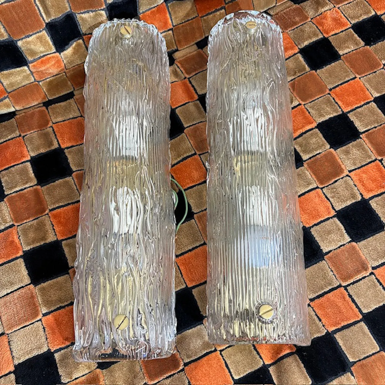 Coppia di appliques Cartaccia in Murano Glass di Venini, anni '60 1