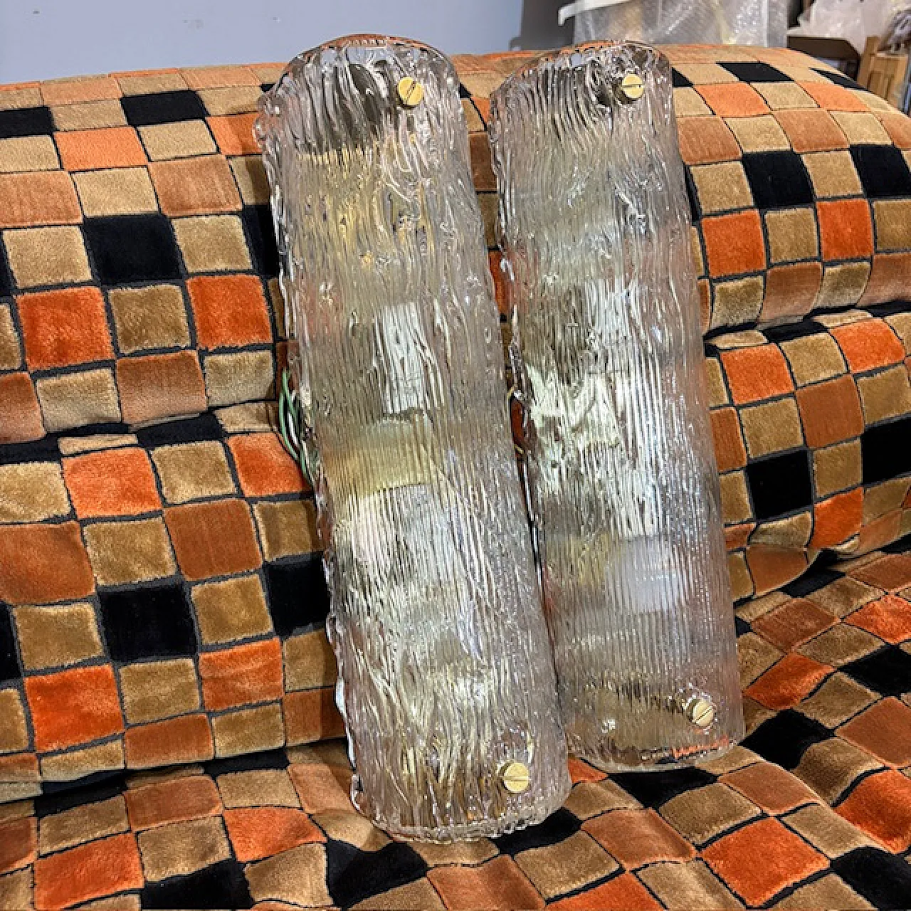 Coppia di appliques Cartaccia in Murano Glass di Venini, anni '60 2