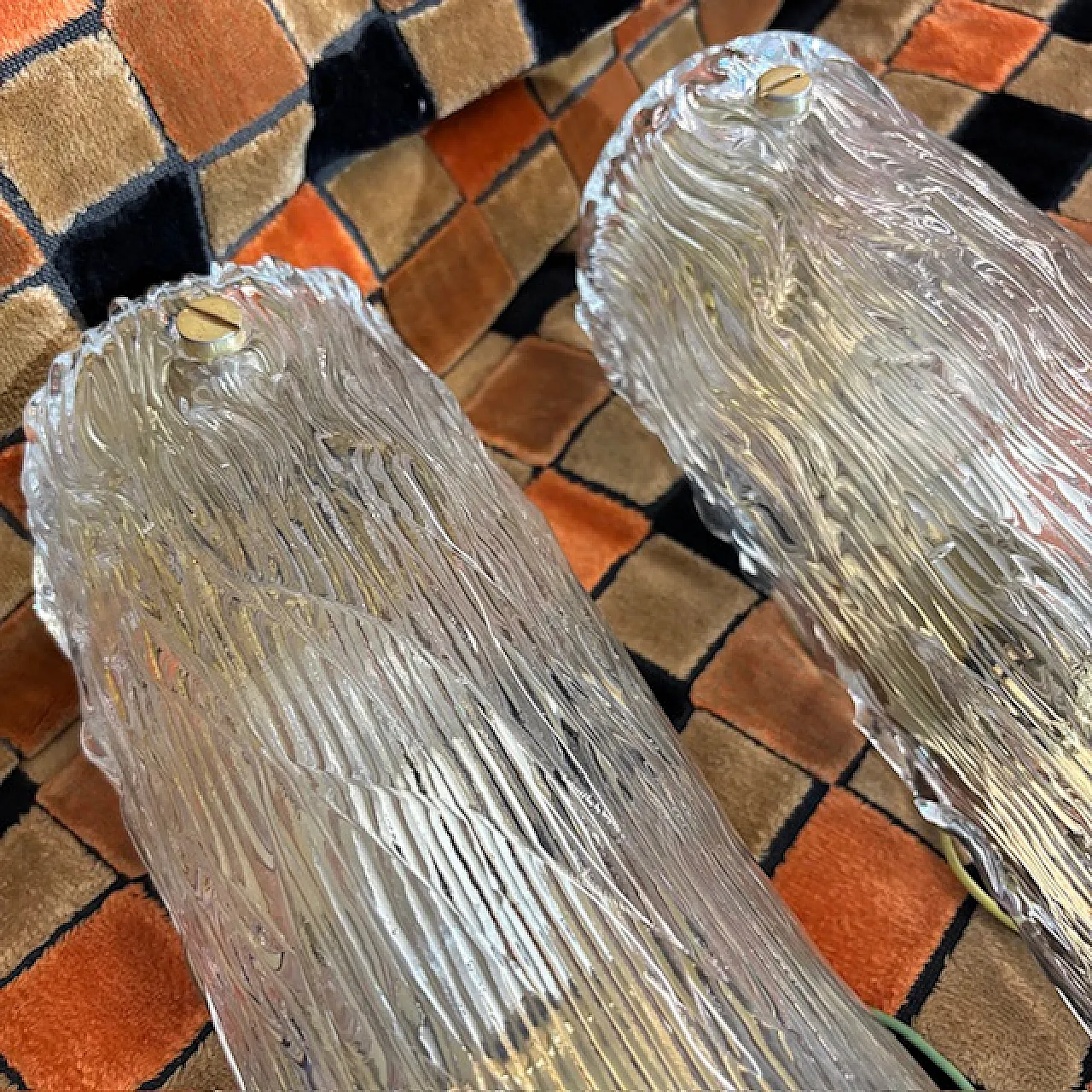 Coppia di appliques Cartaccia in Murano Glass di Venini, anni '60 5