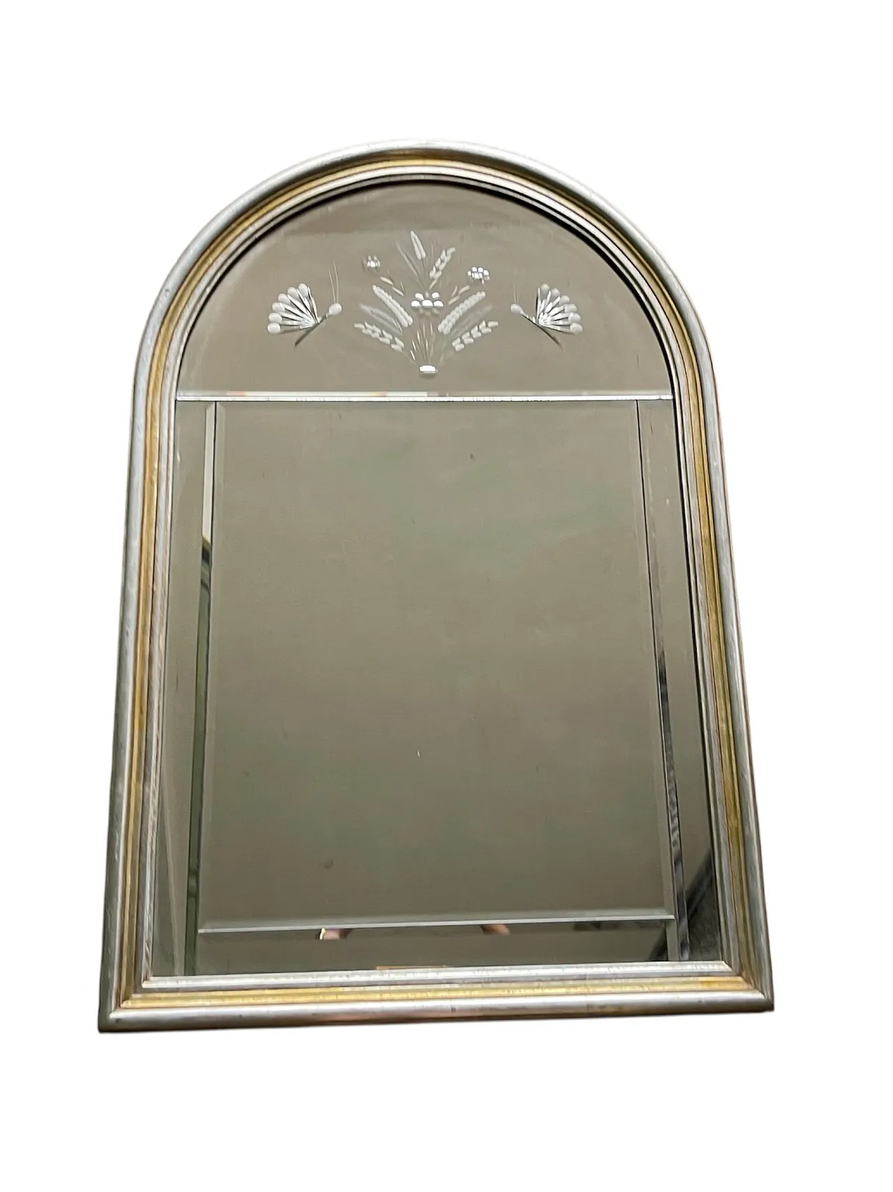 Italian Arched Beveled Glass Mirror, 1980s 1