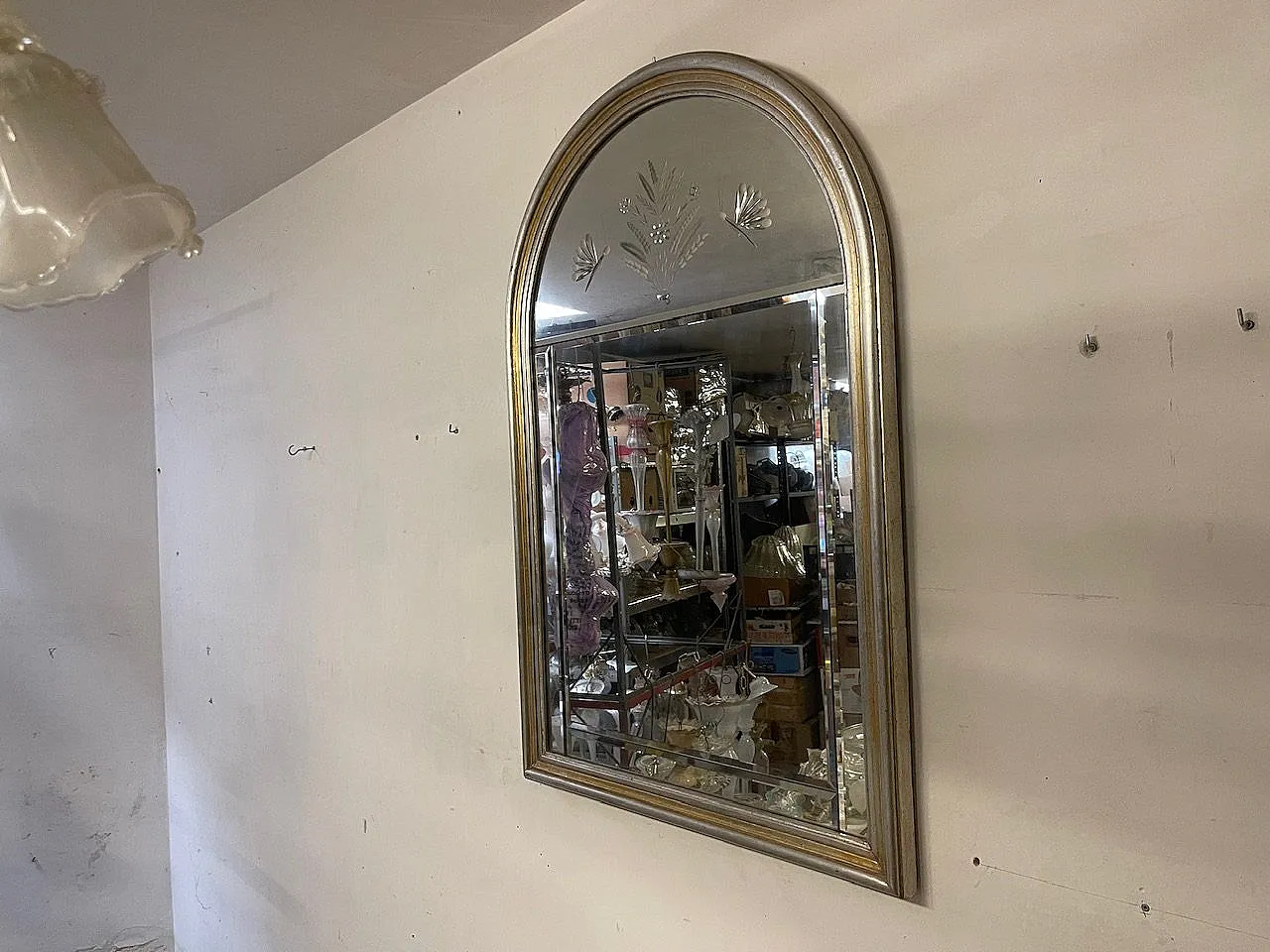 Italian Arched Beveled Glass Mirror, 1980s 4