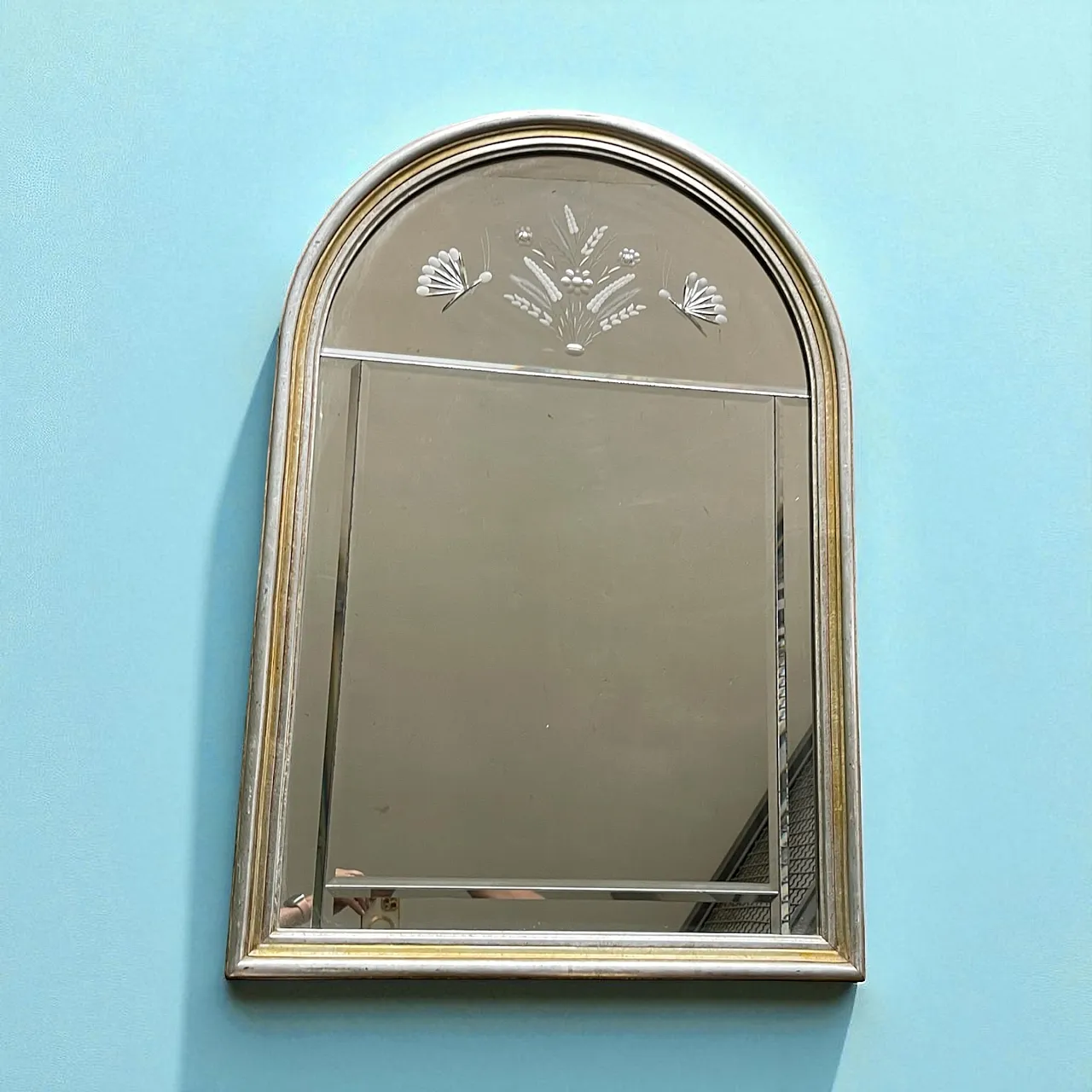 Italian Arched Beveled Glass Mirror, 1980s 6