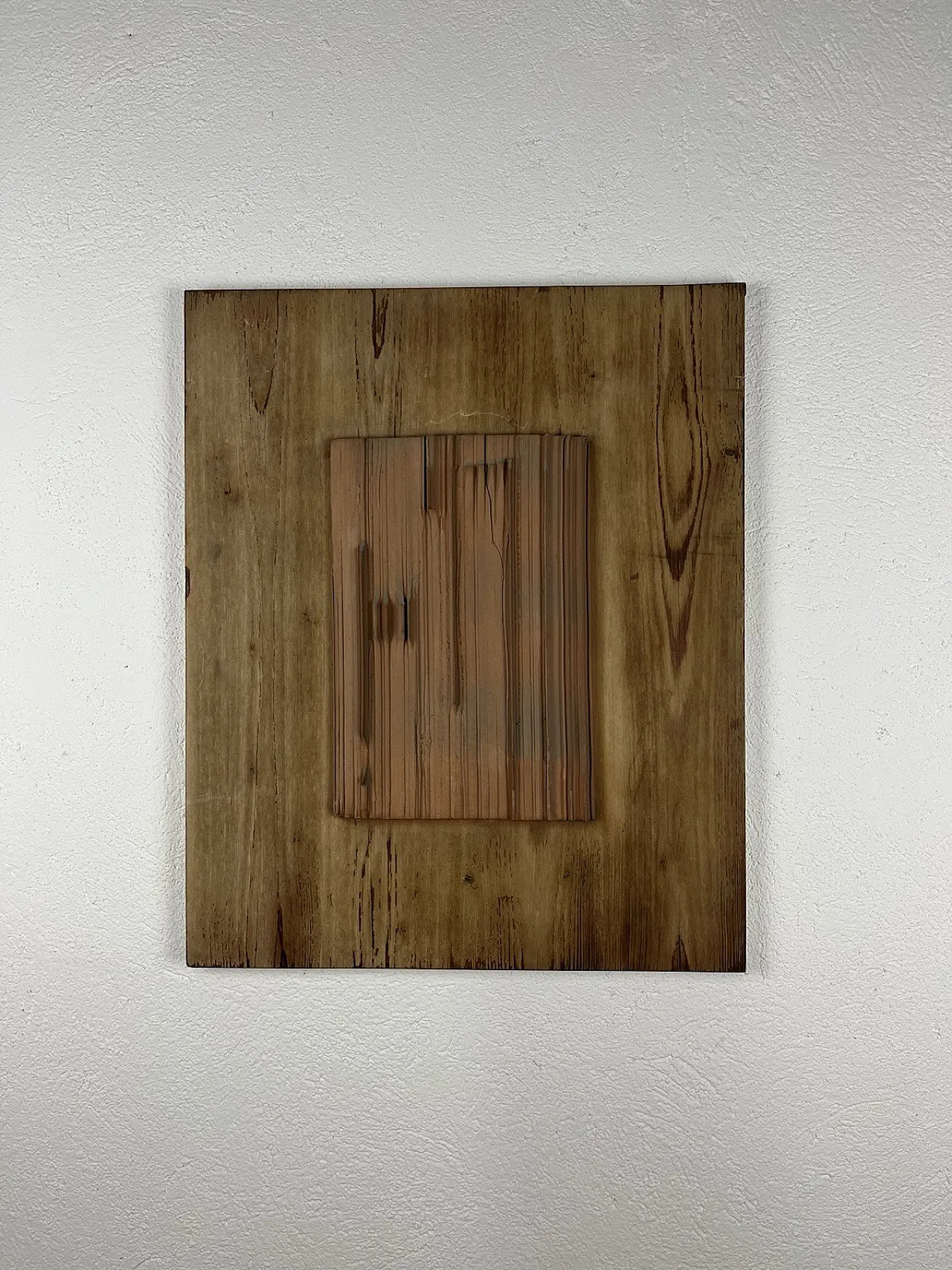 Wood and terracotta panel, 1980s 1