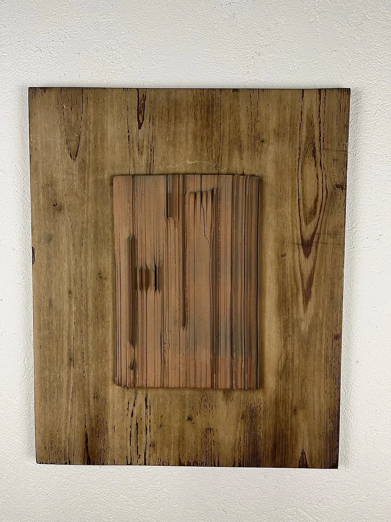 Wood and terracotta panel, 1980s 3