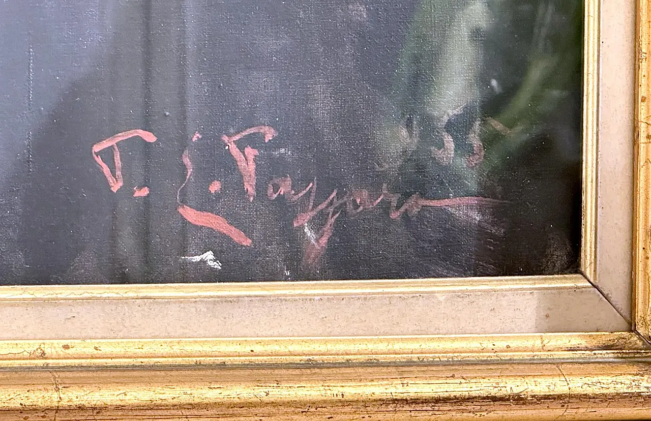 Portrait of a young woman by P.E. Passaro, oil on canvas, 1950s 6