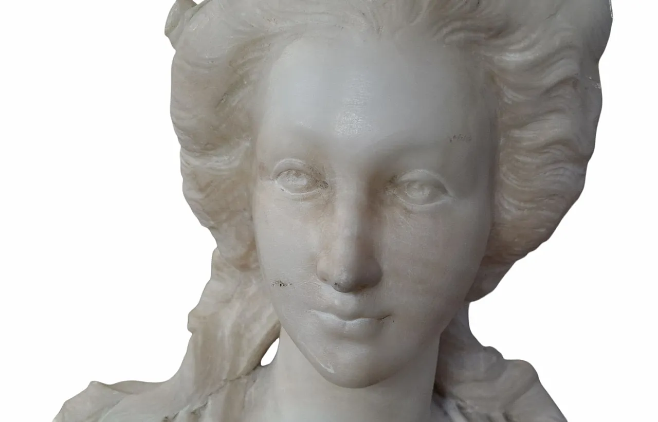 Busto di Maria Antonietta in alabastro, '800 5