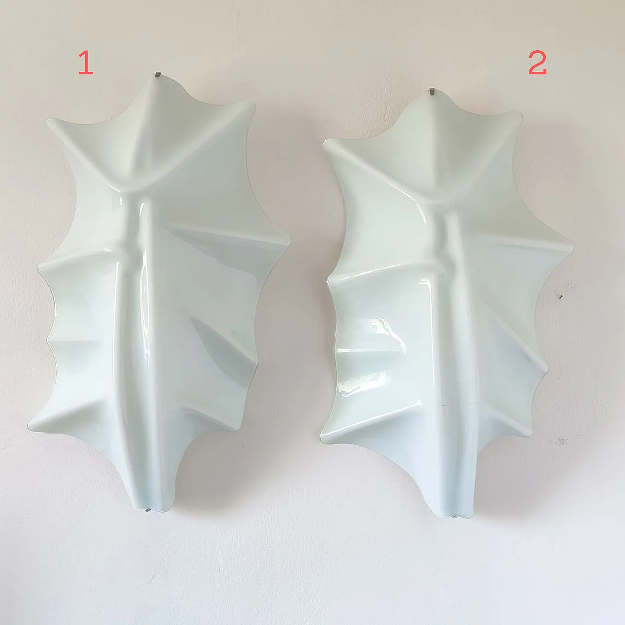 Pair of Murano glass sconces by Toni Cordero for Oluce, 2000s 3