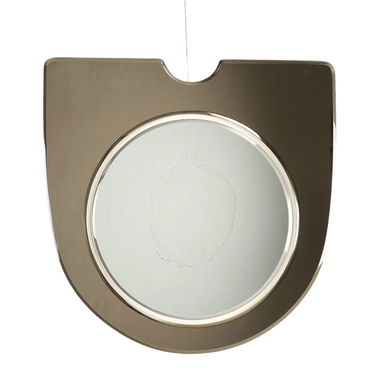 Specchio in legno laccato e vetro fumé, anni '60 11