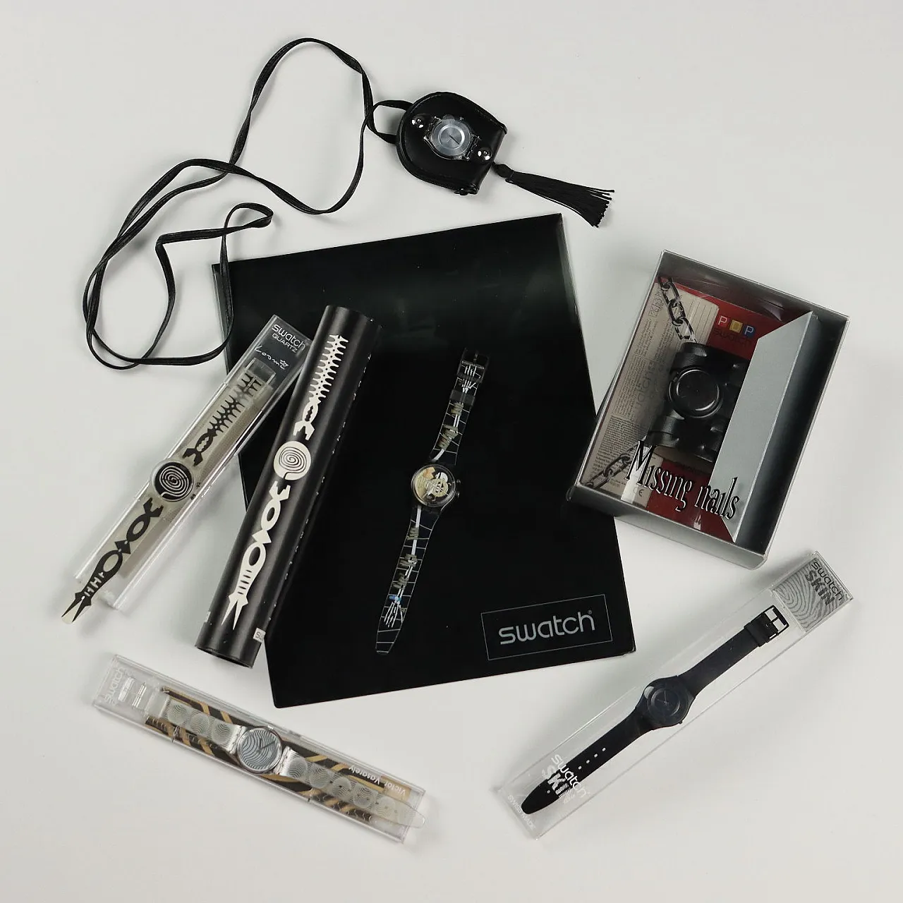 3 orologi Swatch a tema noir, anni '90 1