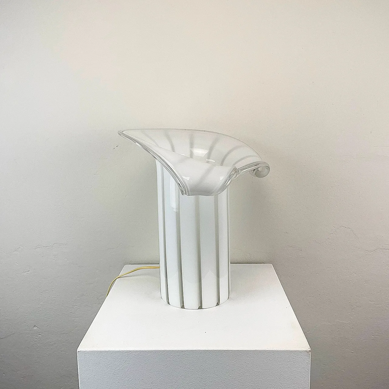Lampada grande in vetro di Murano a forma di calla, Italia anni '80 3