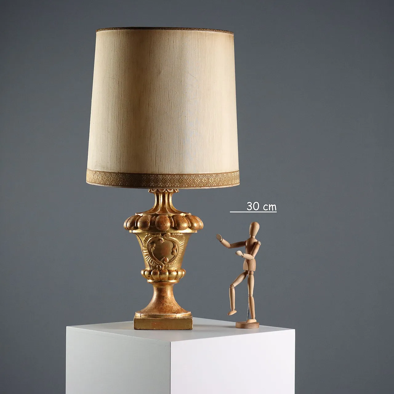 Table lamp eclectic in gilded wood carved, 19th century 3