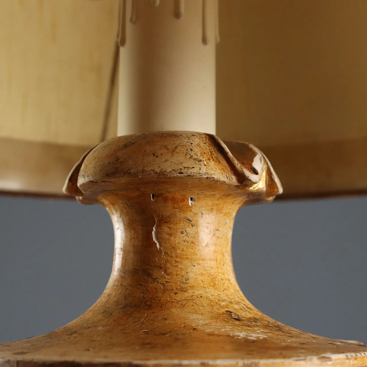 Table lamp eclectic in gilded wood carved, 19th century 4