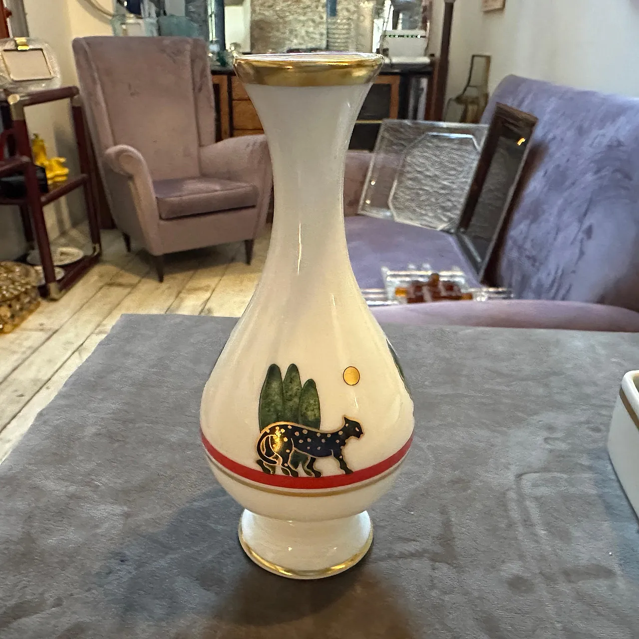 Vaso e scatola in porcellana di Limoges di Cartier Paris, anni '80 5