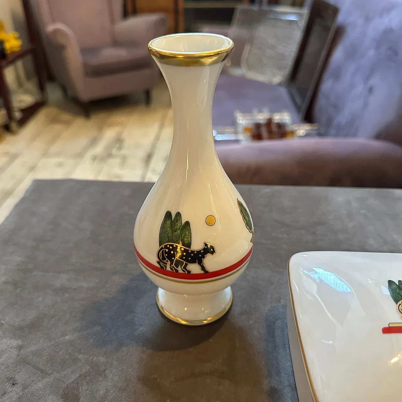 Vaso e scatola in porcellana di Limoges di Cartier Paris, anni '80 6