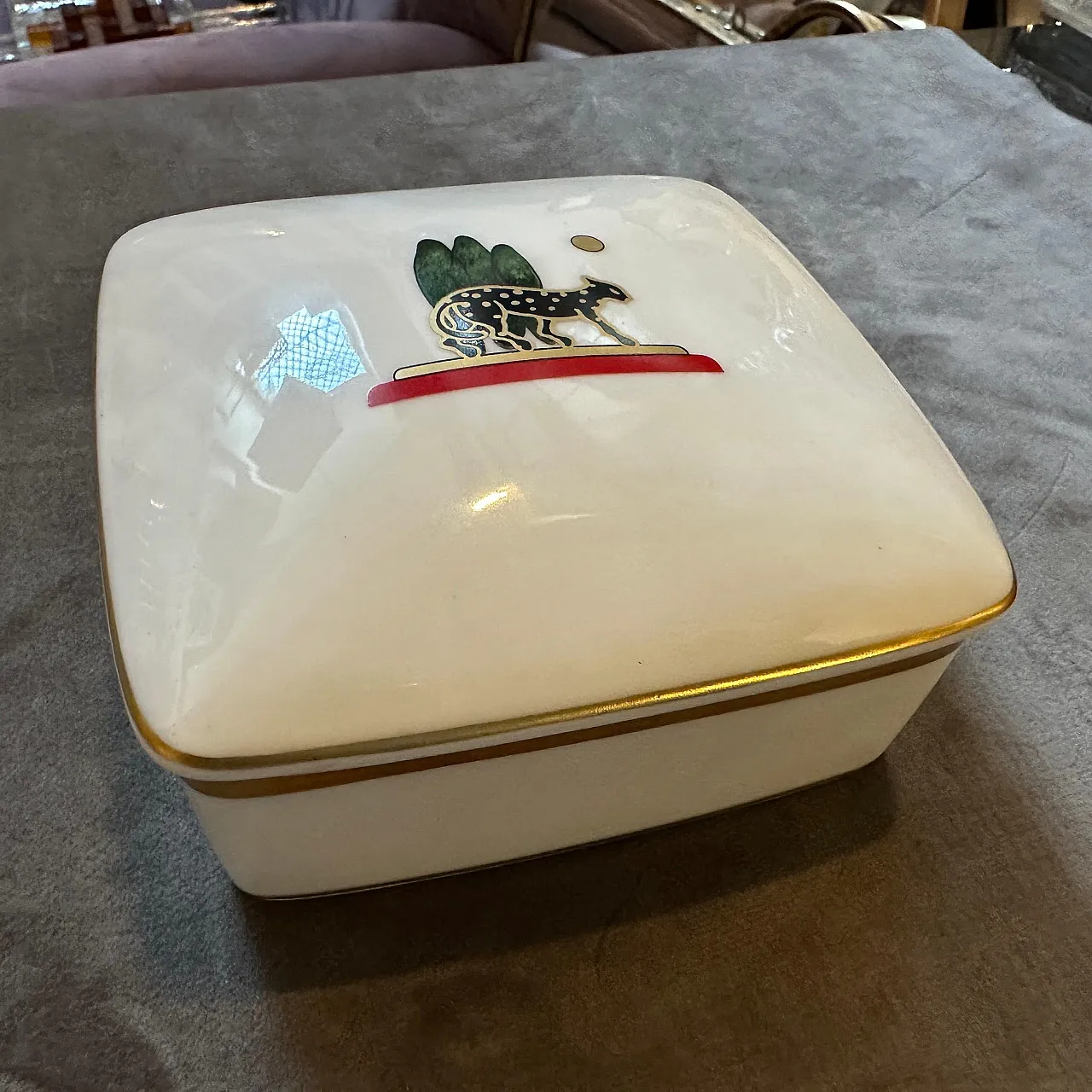 Vaso e scatola in porcellana di Limoges di Cartier Paris, anni '80 10