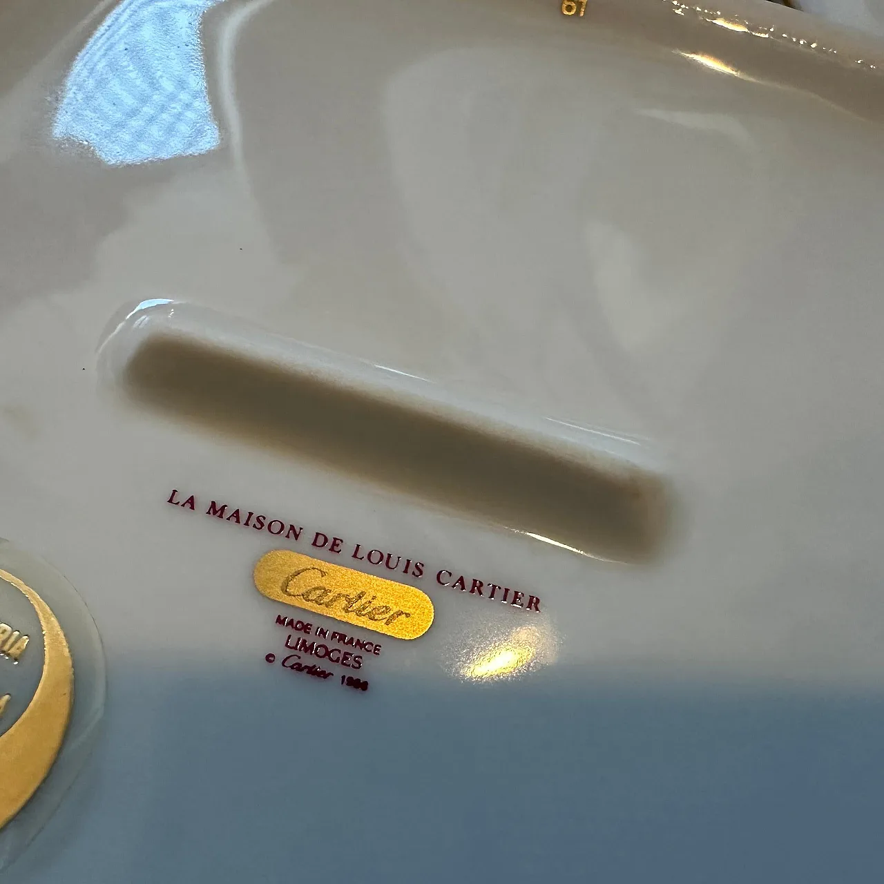 Vaso e scatola in porcellana di Limoges di Cartier Paris, anni '80 12