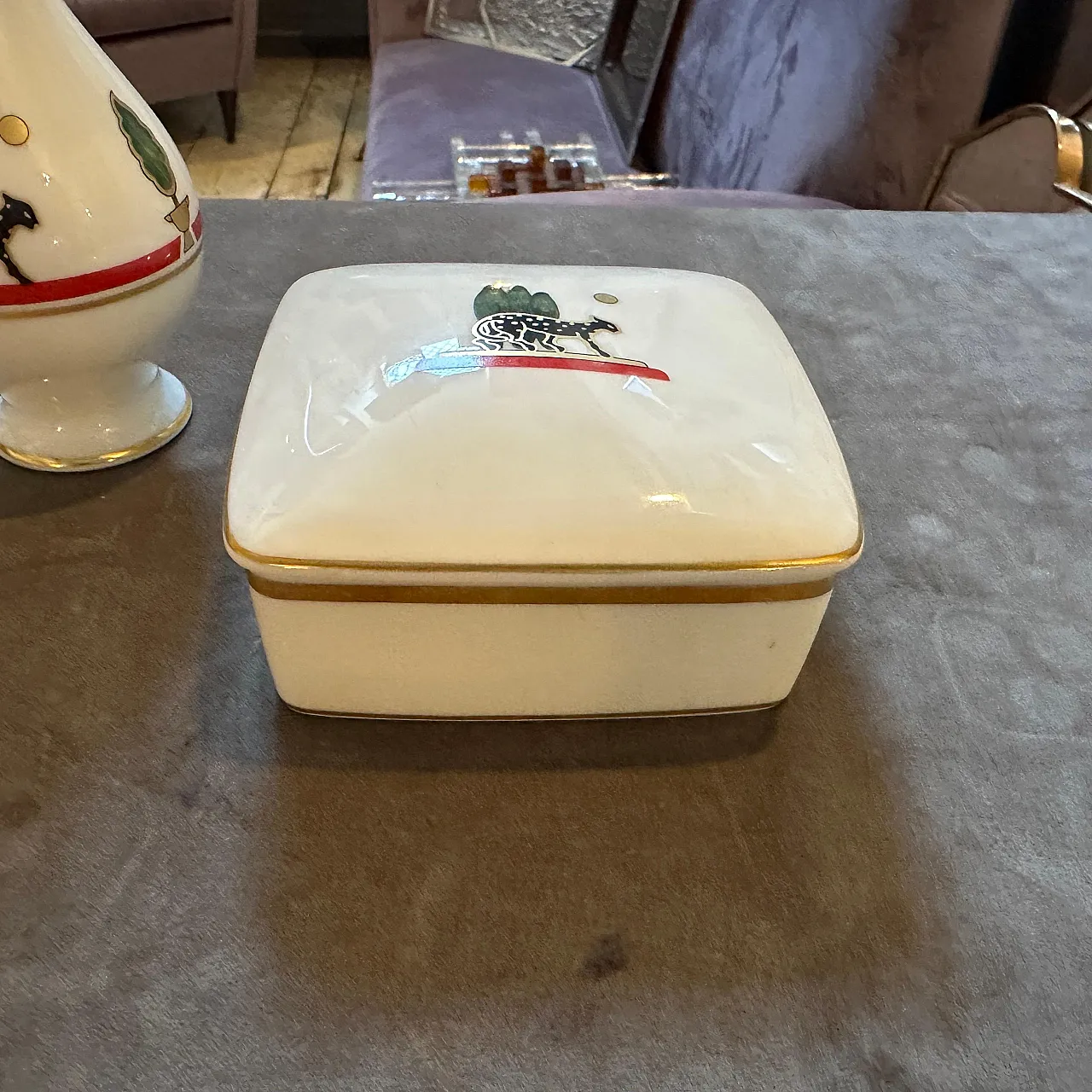Vaso e scatola in porcellana di Limoges di Cartier Paris, anni '80 15