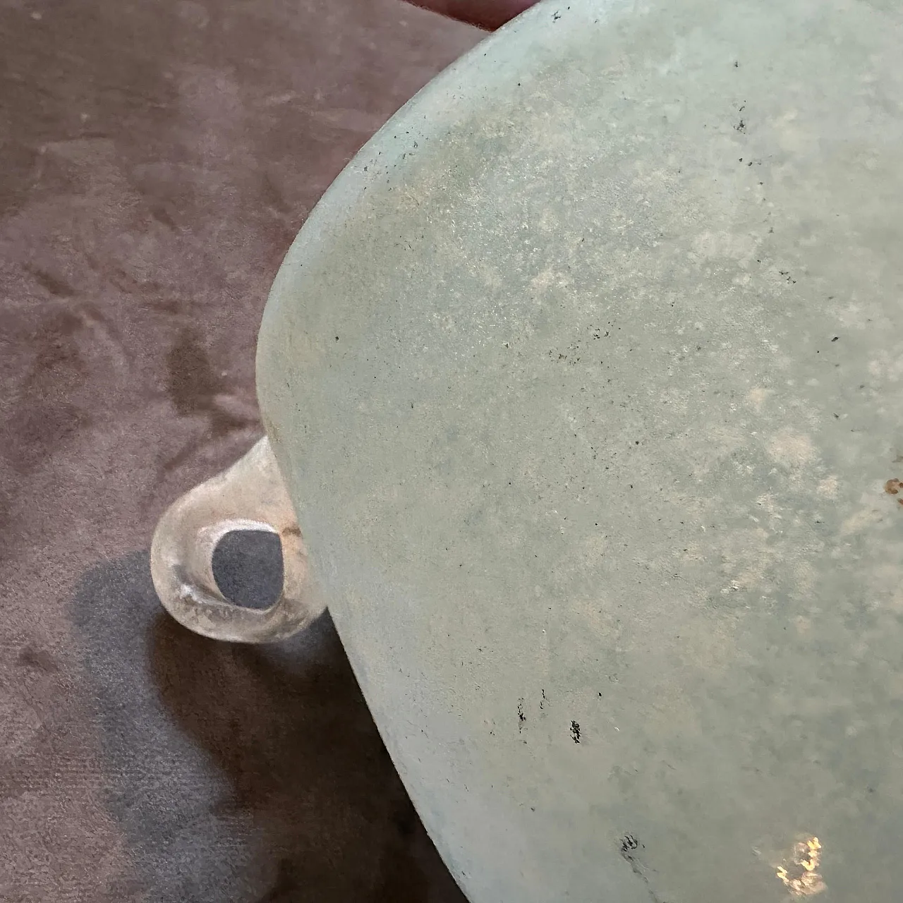 Turquoise and white scavo Murano glass vase by Seguso, 1970s 6