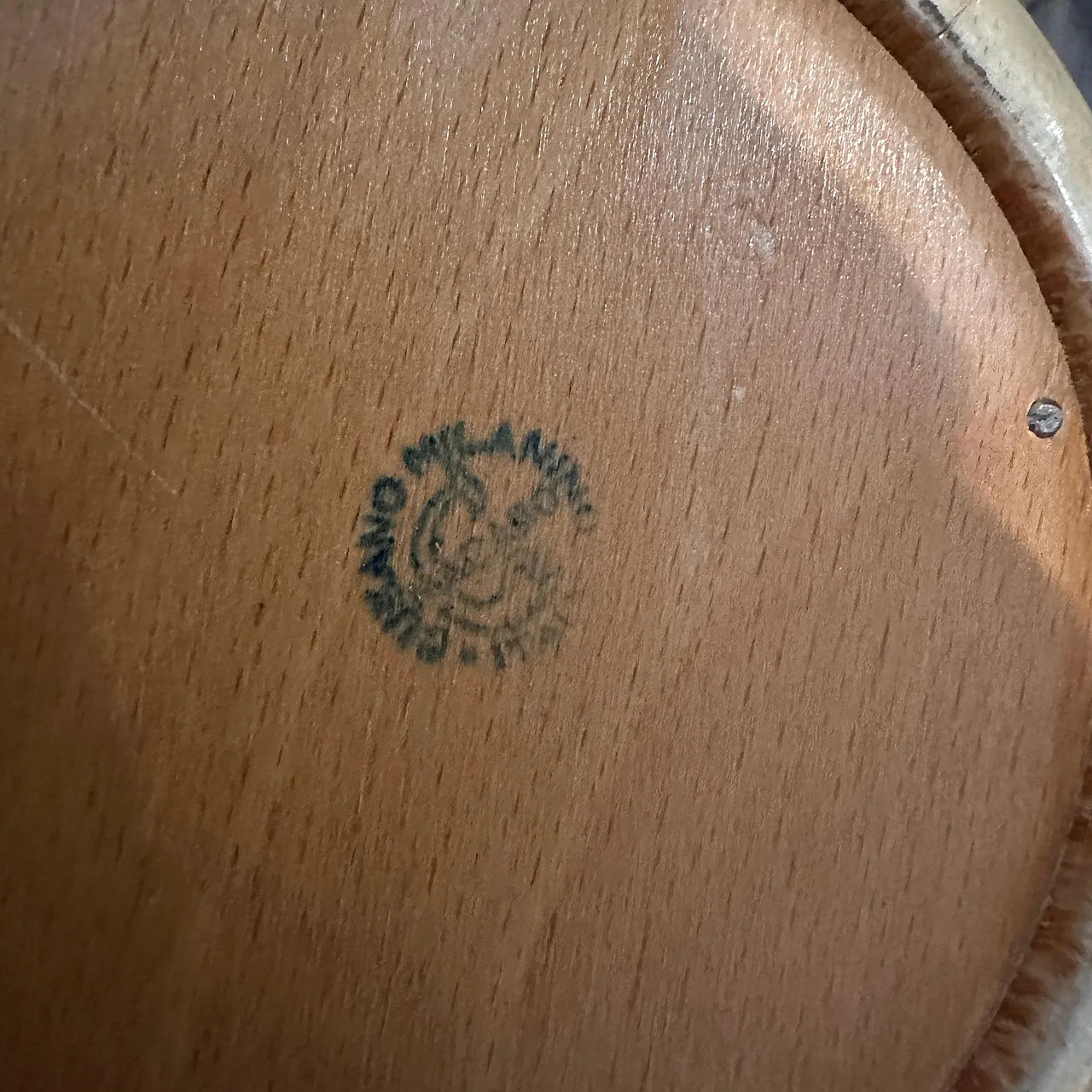 Secchiello in ottone, legno e pelle di capra di Aldo Tura, anni '50 8