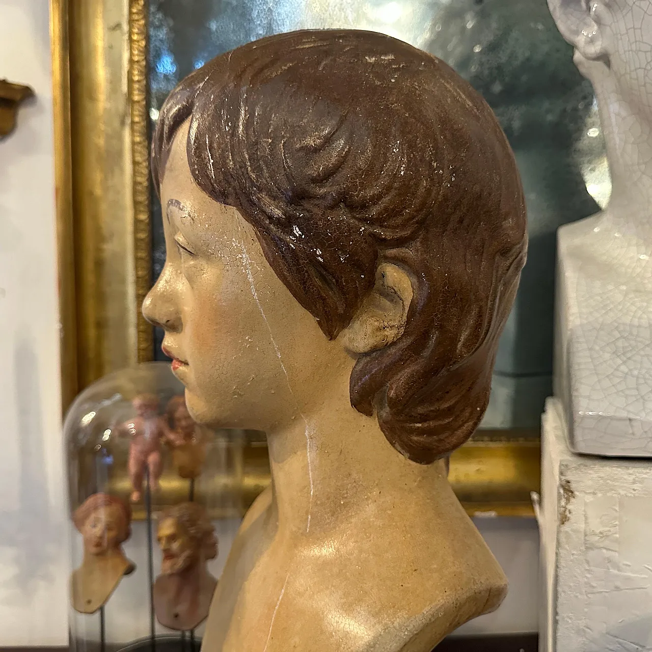 Busto neoclassico in terracotta raffigurante un ragazzo, inizio '900 5