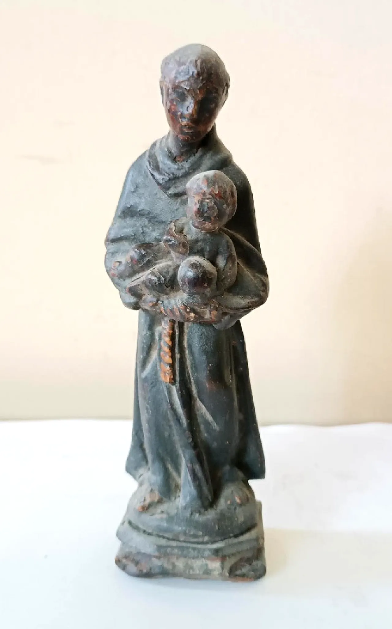 Scultura lignea policroma raffigurante Sant'Antonio, '700 1