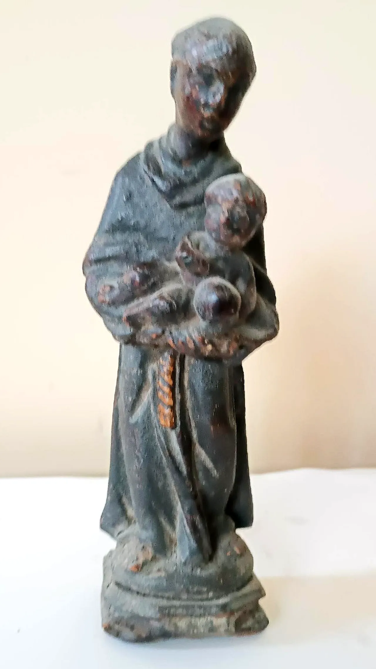 Scultura lignea policroma raffigurante Sant'Antonio, '700 2