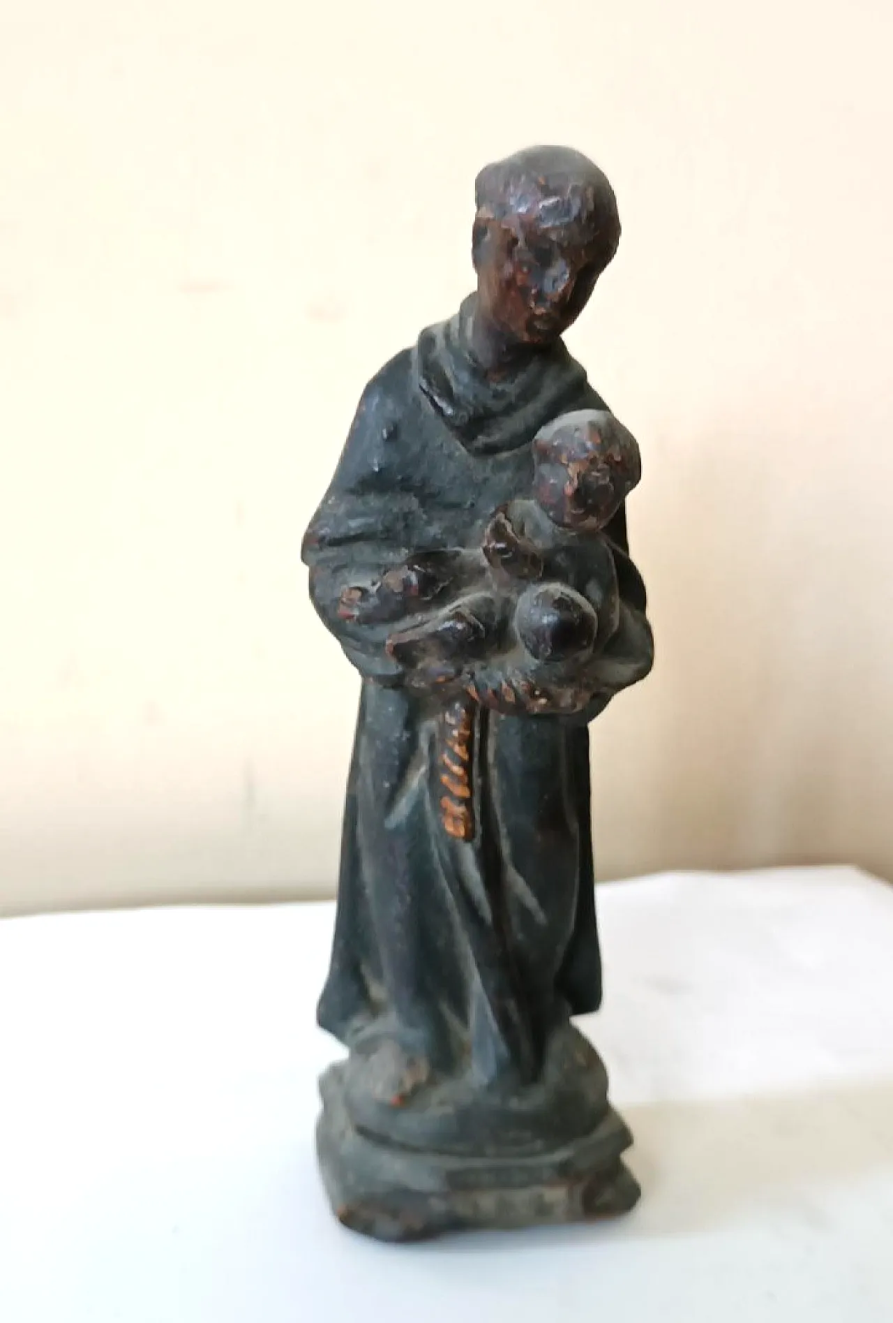 Scultura lignea policroma raffigurante Sant'Antonio, '700 3