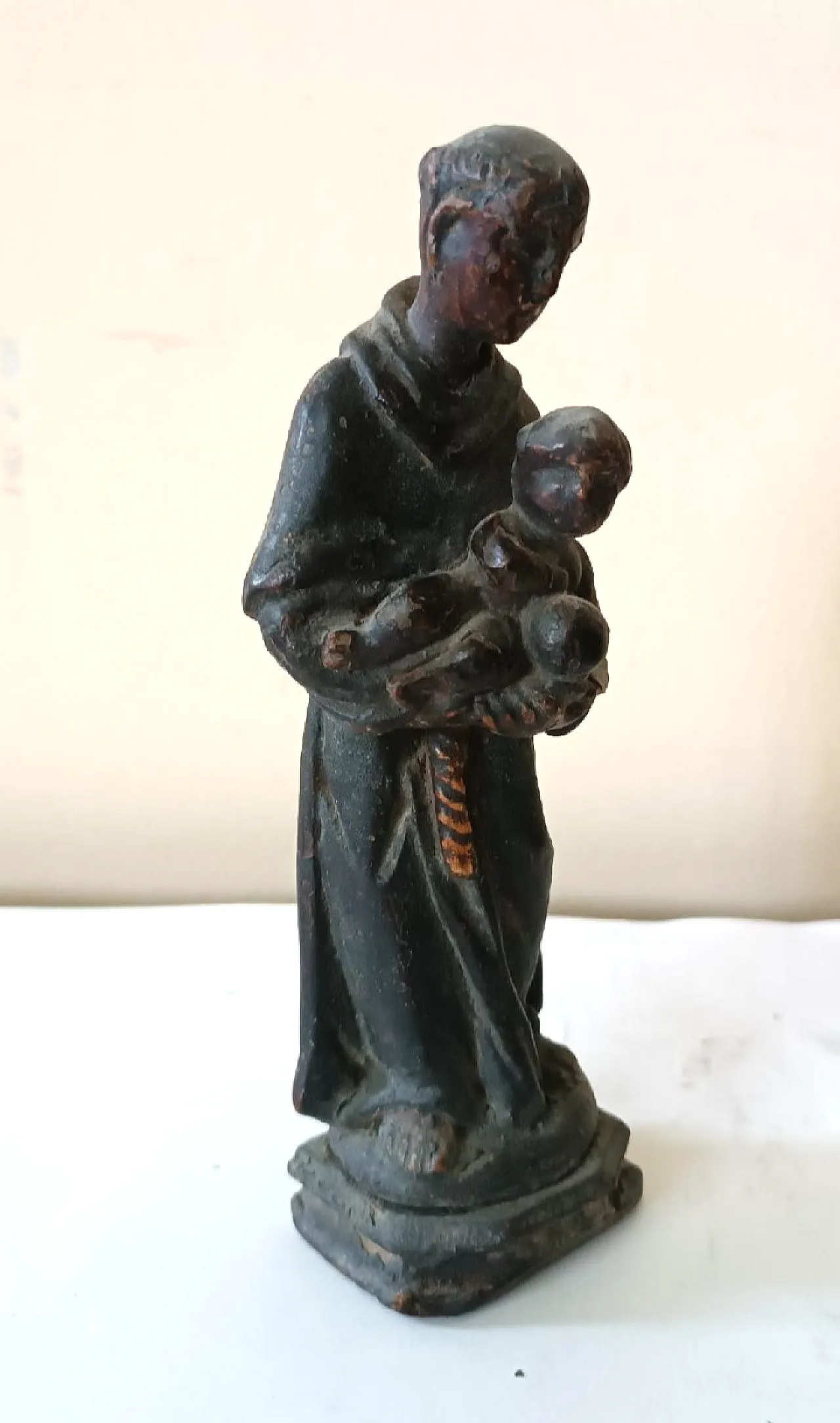 Scultura lignea policroma raffigurante Sant'Antonio, '700 5