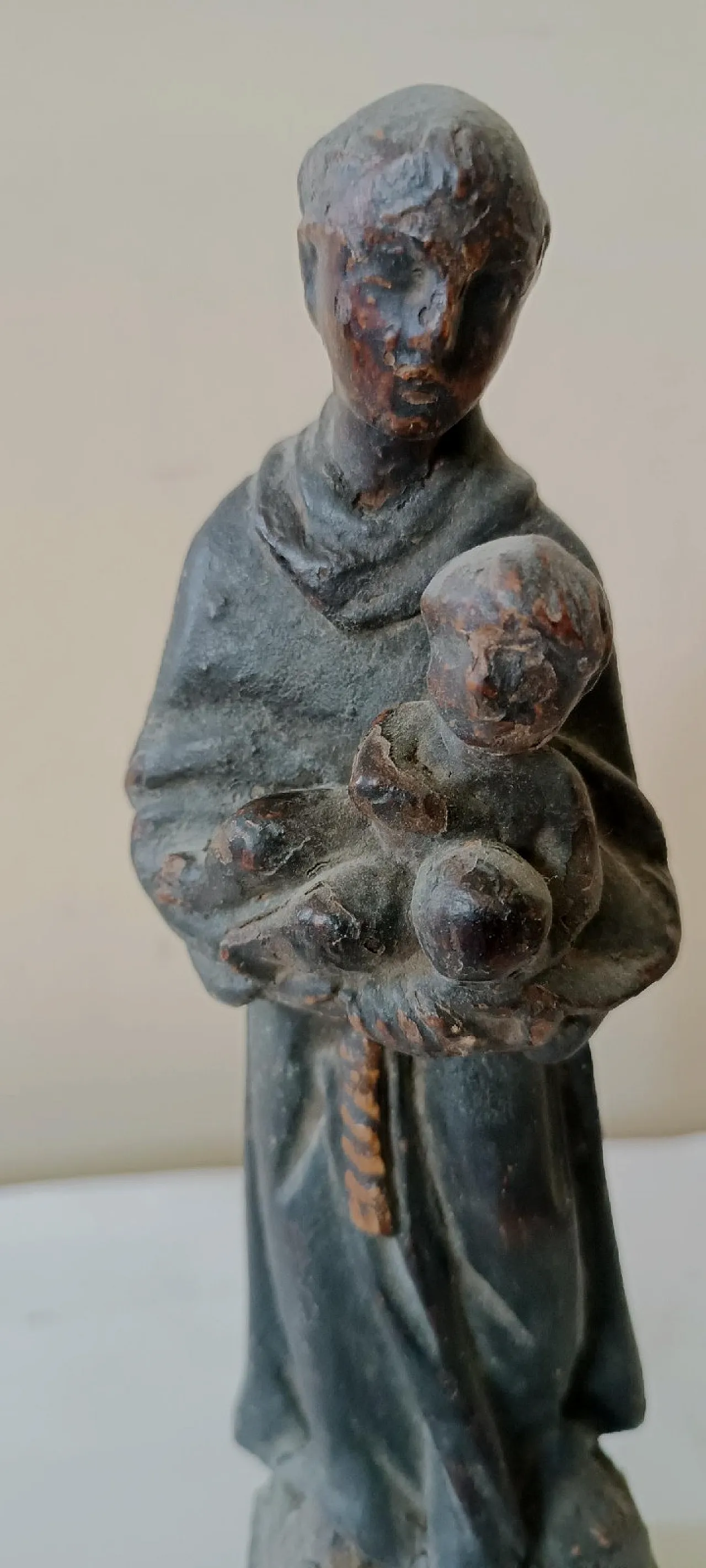 Scultura lignea policroma raffigurante Sant'Antonio, '700 6