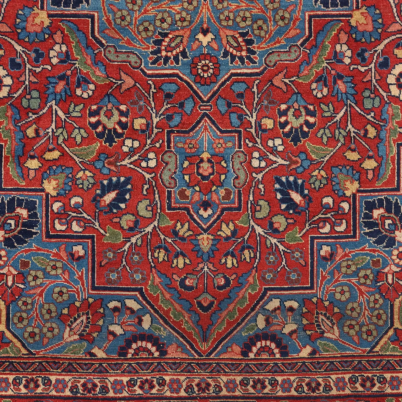 Tappeto Mashad in cotone e lana, fine '900 4