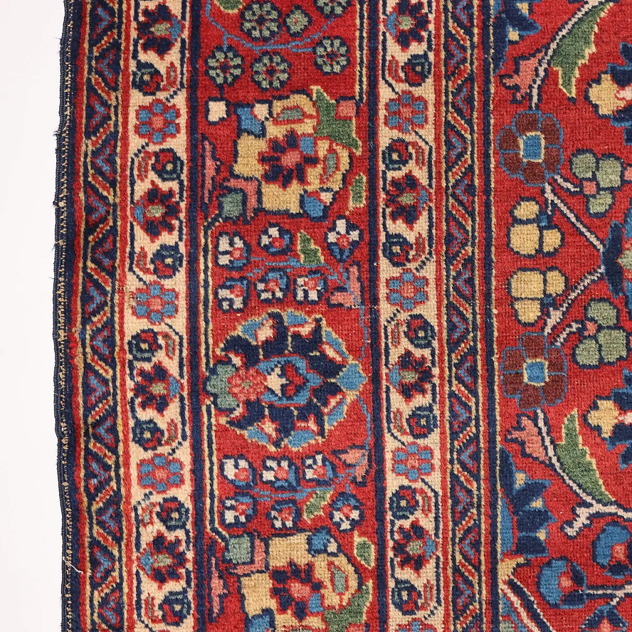 Tappeto Mashad in cotone e lana, fine '900 6