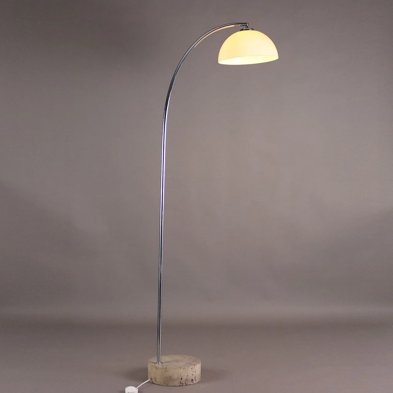 Lampada da terra con base in marmo, anni '70 1