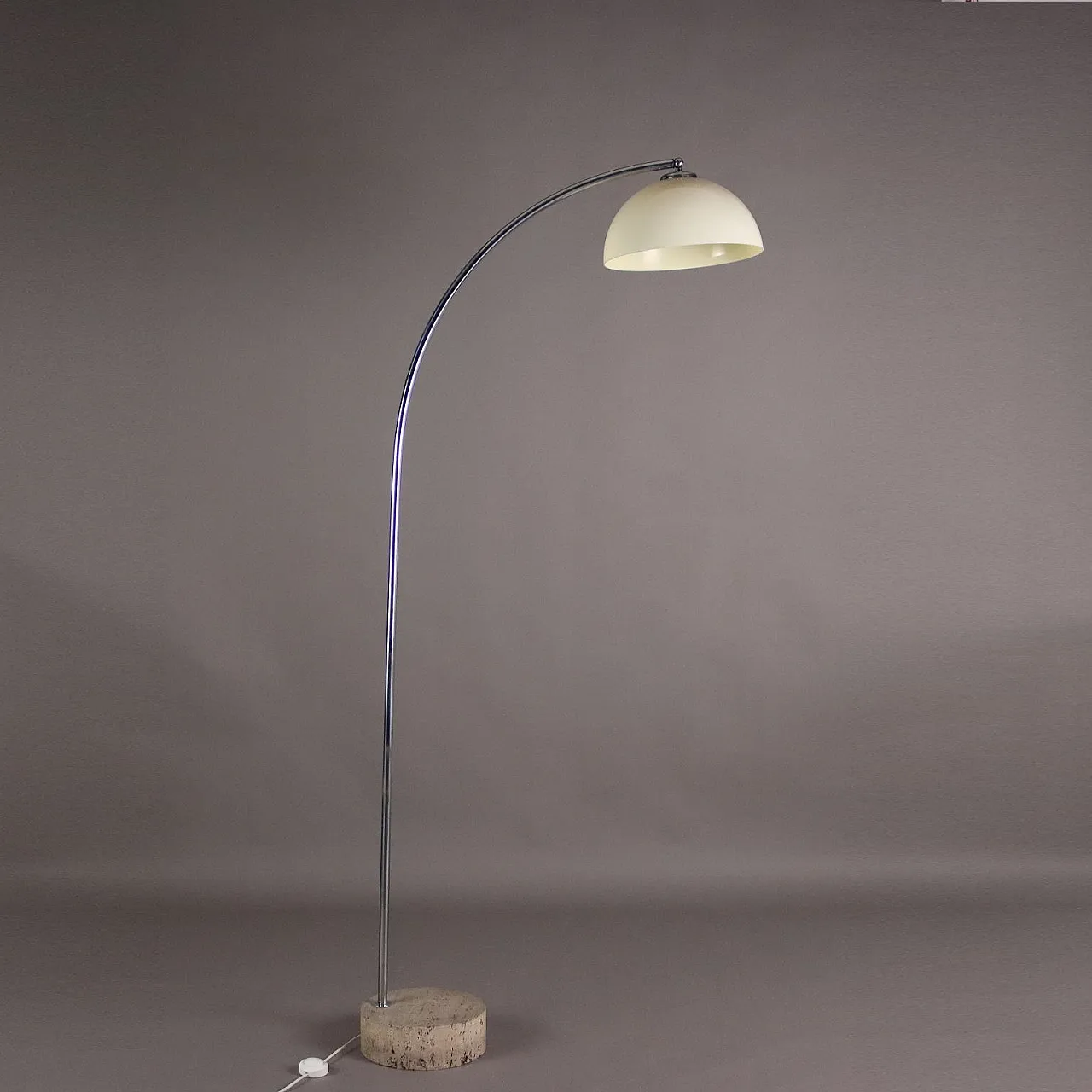 Lampada da terra con base in marmo, anni '70 4