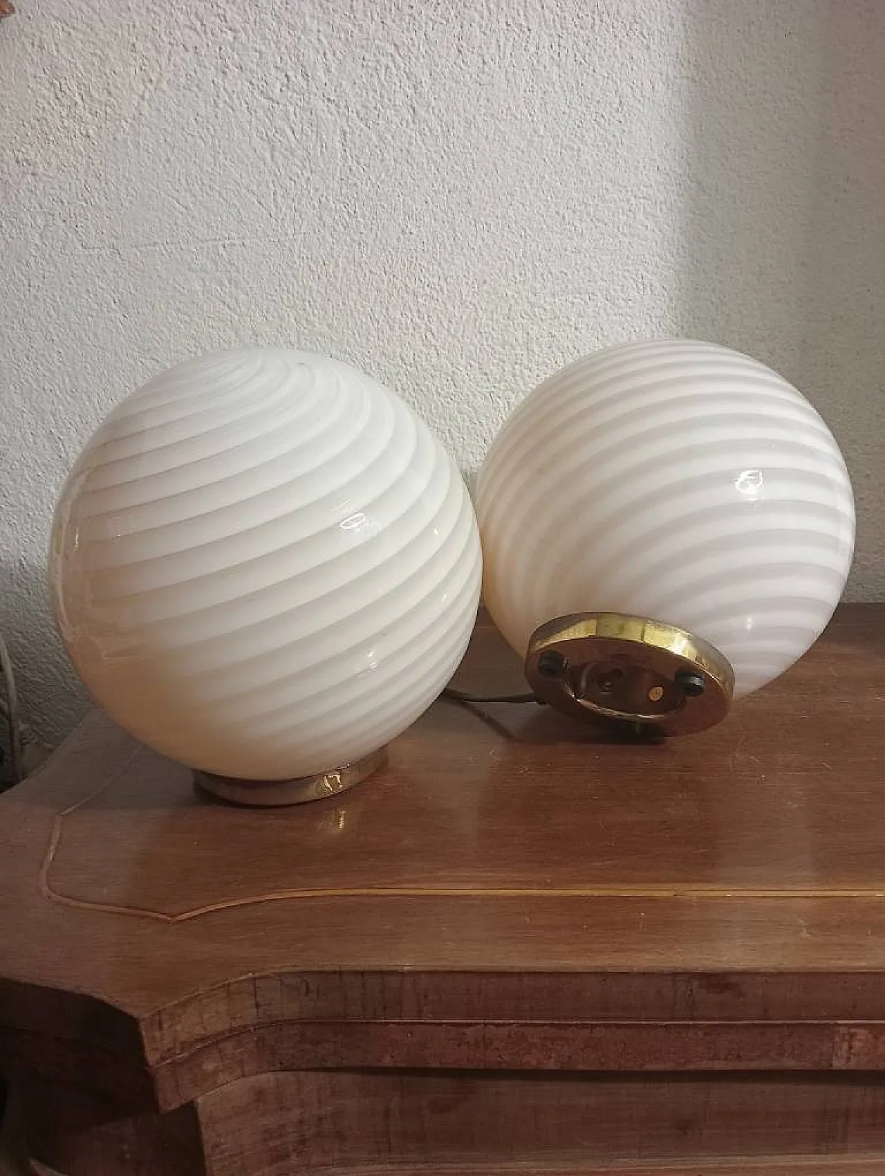 Pair of Murano glass lamps in the style of Venini, 1960s 3
